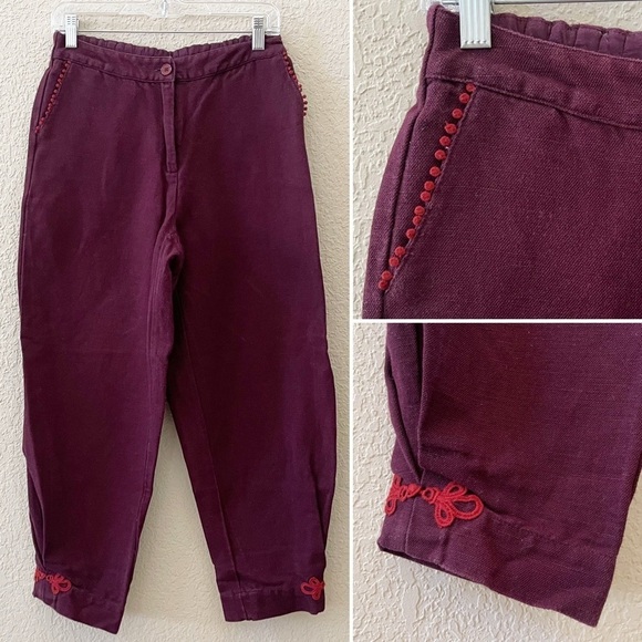 Gudrun Sjoden Pants - Gudrun Sjoden Pants Trousers Barrel Balloon Crochet Cotton Linen Lagenlook Small